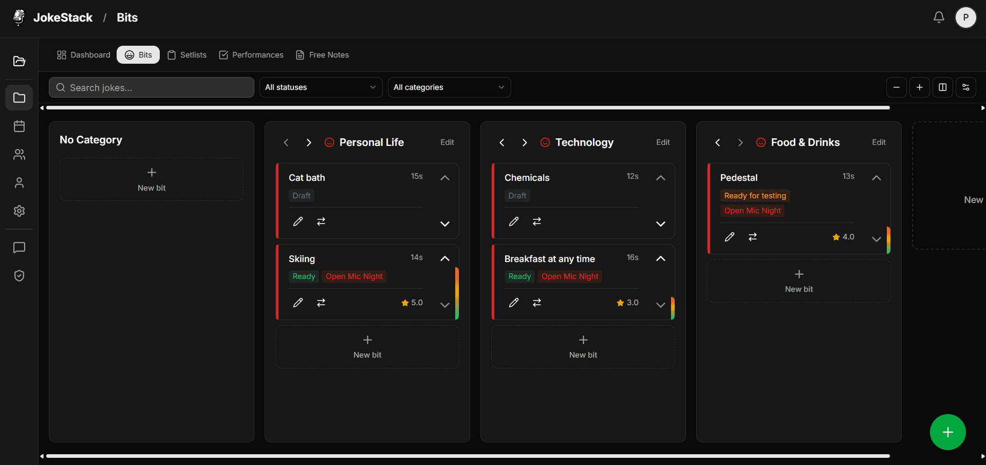 JokeStack setlist builder