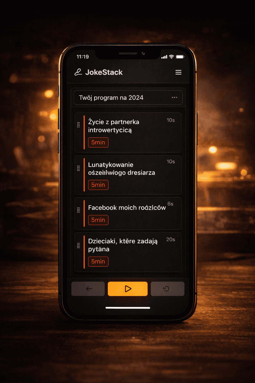 JokeStack mobile interface